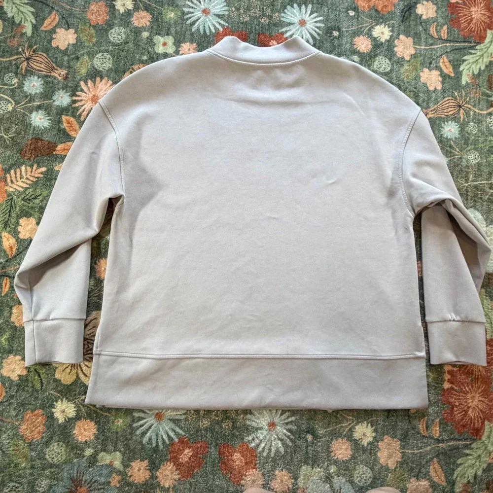 Banana Republic Mens Mock Neck Scuba Sweatshirt Gray Large Relaxed Fit Pullover